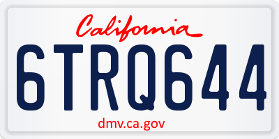 CA license plate 6TRQ644