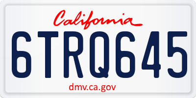 CA license plate 6TRQ645