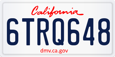CA license plate 6TRQ648