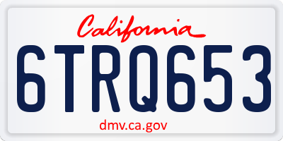 CA license plate 6TRQ653