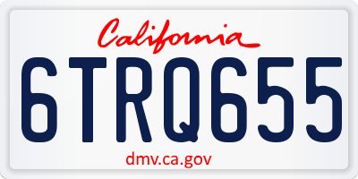 CA license plate 6TRQ655