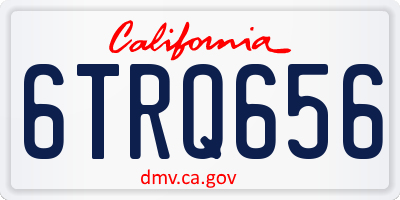 CA license plate 6TRQ656