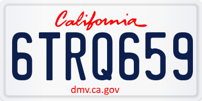 CA license plate 6TRQ659