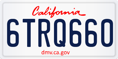 CA license plate 6TRQ660