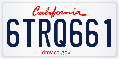 CA license plate 6TRQ661