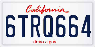 CA license plate 6TRQ664