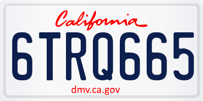 CA license plate 6TRQ665
