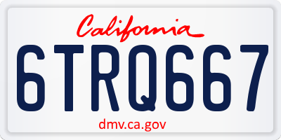 CA license plate 6TRQ667