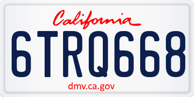 CA license plate 6TRQ668