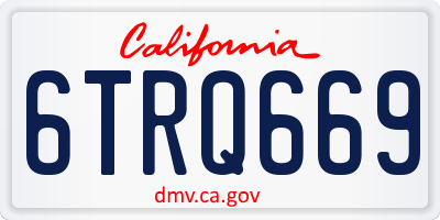 CA license plate 6TRQ669