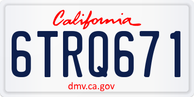 CA license plate 6TRQ671