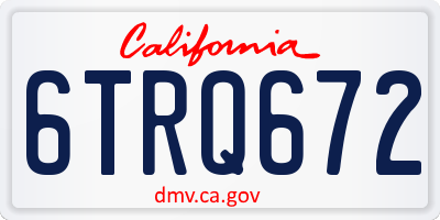 CA license plate 6TRQ672