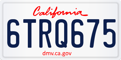 CA license plate 6TRQ675