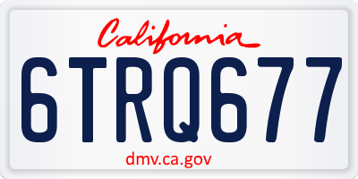CA license plate 6TRQ677