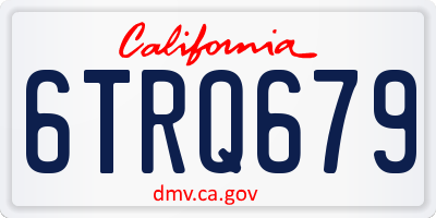 CA license plate 6TRQ679