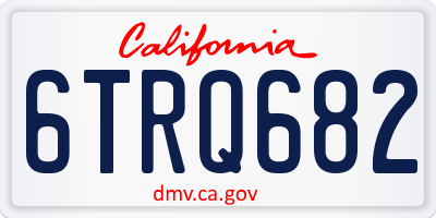 CA license plate 6TRQ682