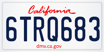 CA license plate 6TRQ683