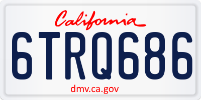 CA license plate 6TRQ686