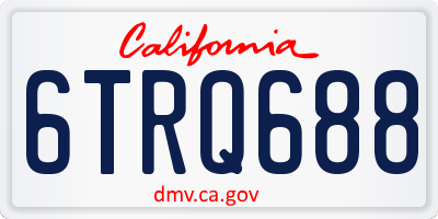 CA license plate 6TRQ688