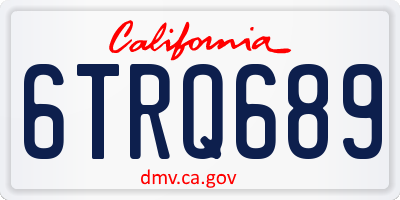 CA license plate 6TRQ689