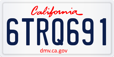 CA license plate 6TRQ691