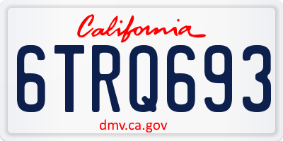 CA license plate 6TRQ693