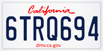 CA license plate 6TRQ694