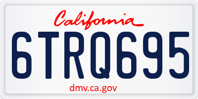 CA license plate 6TRQ695