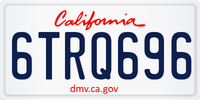 CA license plate 6TRQ696