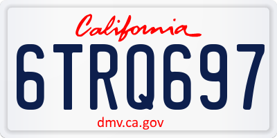 CA license plate 6TRQ697