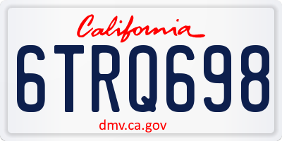 CA license plate 6TRQ698
