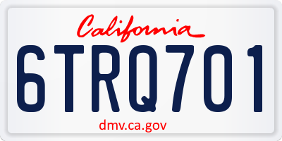 CA license plate 6TRQ701