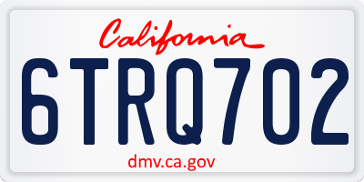 CA license plate 6TRQ702