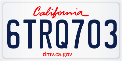 CA license plate 6TRQ703