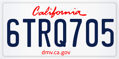CA license plate 6TRQ705