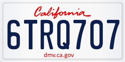 CA license plate 6TRQ707