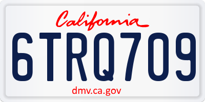 CA license plate 6TRQ709