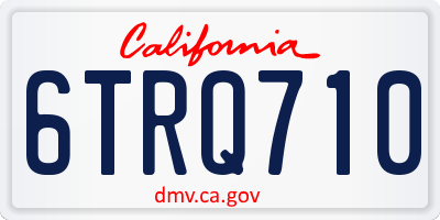 CA license plate 6TRQ710