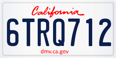 CA license plate 6TRQ712