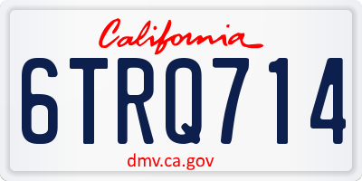 CA license plate 6TRQ714