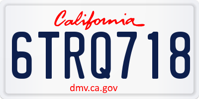 CA license plate 6TRQ718