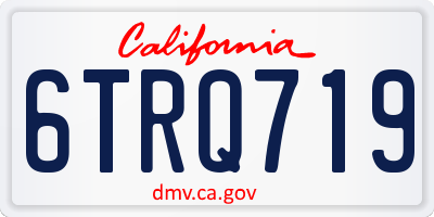 CA license plate 6TRQ719