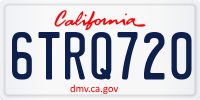 CA license plate 6TRQ720