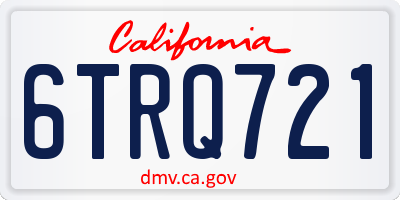 CA license plate 6TRQ721