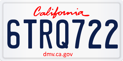 CA license plate 6TRQ722