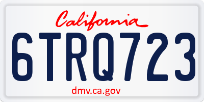 CA license plate 6TRQ723