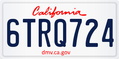 CA license plate 6TRQ724