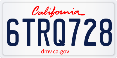 CA license plate 6TRQ728