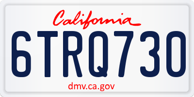 CA license plate 6TRQ730