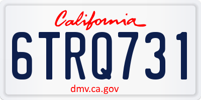 CA license plate 6TRQ731